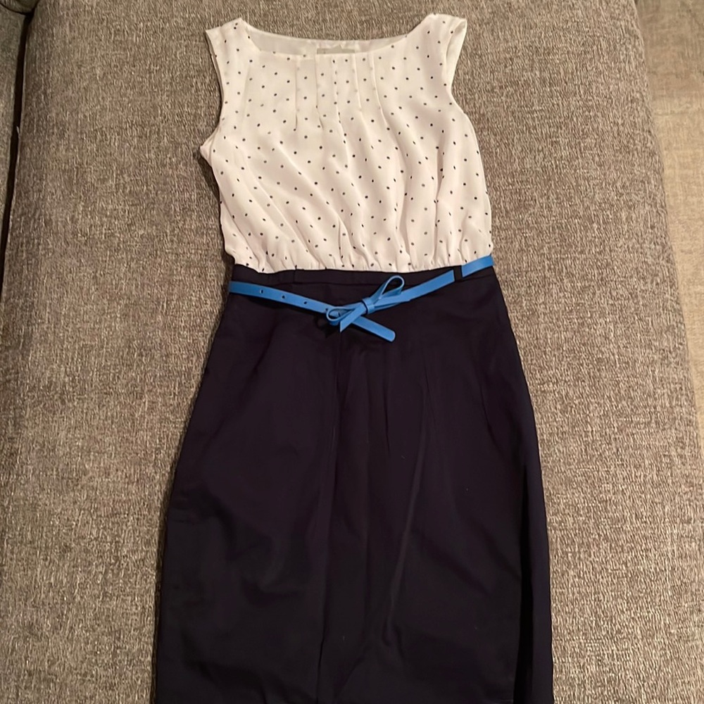 H&M Navy and White Polka Dot Dress